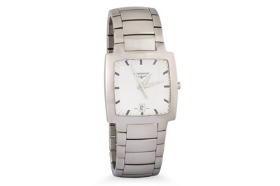 Lot 508 - A LONGINES RETRO WRISTWATCH, large, stainless...
