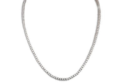 Lot 436 - A DIAMOND GRADUATED LINE NECKLACE, set with...
