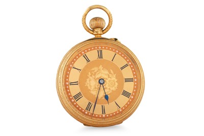Lot 342 - AN EDWARDIAN 18CT GOLD OPEN FACED POCKET WATCH,...